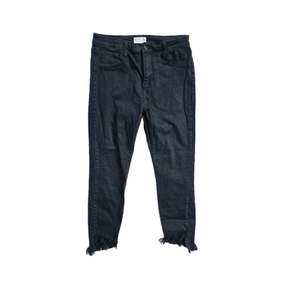 Cello Women's Skinny Hirise Jeans  9 Black Cut Off